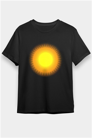 Güneş Siyah Unisex Tişört T-Shirt - TişörtFabrikası