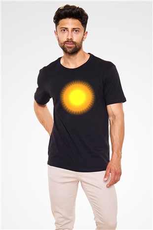 Güneş Siyah Unisex Tişört T-Shirt - TişörtFabrikası