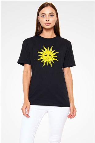 Güneş Siyah Unisex Tişört T-Shirt - TişörtFabrikası