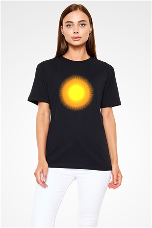 Güneş Siyah Unisex Tişört T-Shirt - TişörtFabrikası