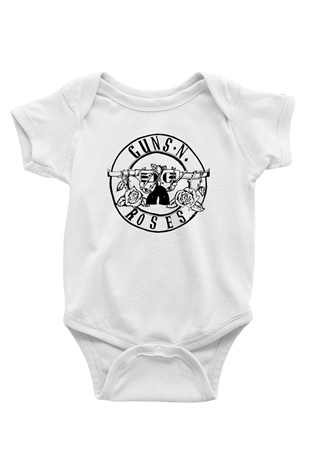 Guns N’ Roses Baskılı Beyaz Unisex Bebek Body - Zıbın