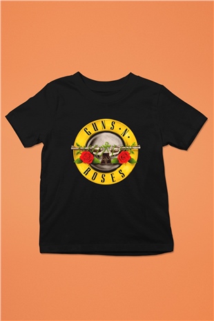 Guns N Roses Baskılı Siyah Unisex Çocuk Tişört