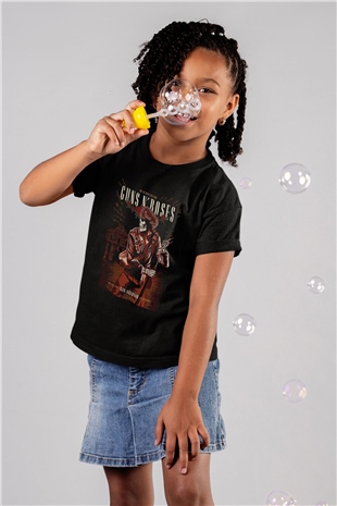 Guns N’ Roses Baskılı Siyah Unisex Çocuk Tişört