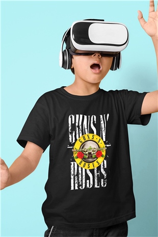 Guns N’ Roses Baskılı Siyah Unisex Çocuk Tişört