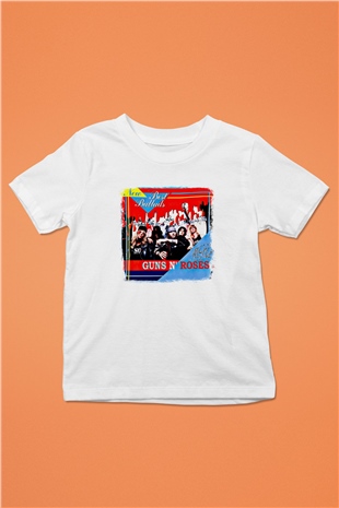Guns N Roses Baskılı Unisex Beyaz Çocuk Tişört