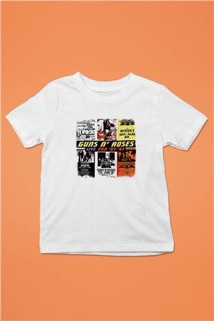 Guns N Roses Baskılı Unisex Beyaz Çocuk Tişört