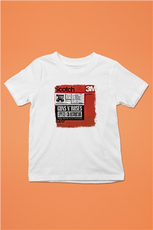 Guns N Roses Baskılı Unisex Beyaz Çocuk Tişört