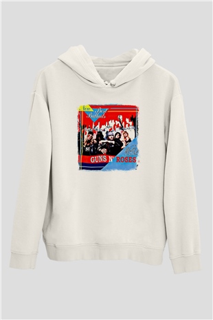 Guns N Roses Baskılı Unisex Beyaz Hoodie
