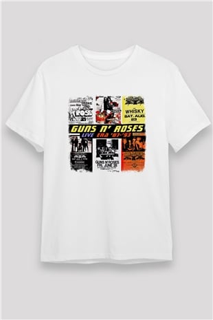 Guns N Roses Baskılı Unisex Beyaz Tişört