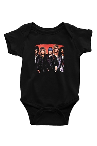 Guns N Roses Baskılı Unisex Siyah Bebek Body - Zıbın