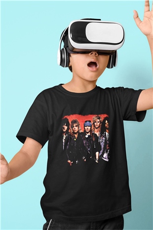 Guns N Roses Baskılı Unisex Siyah Çocuk Tişört