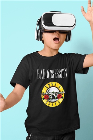Guns N Roses Baskılı Unisex Siyah Çocuk Tişört