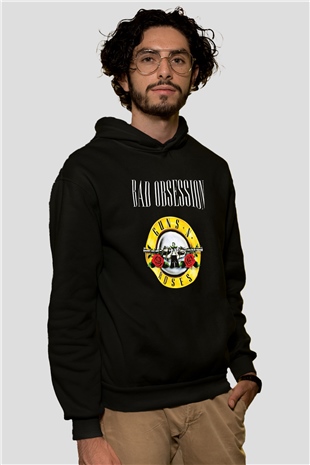 Guns N Roses Baskılı Unisex Siyah Hoodie
