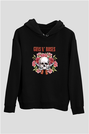 Guns N Roses Baskılı Unisex Siyah Hoodie