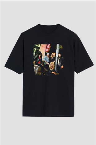 Guns N Roses Baskılı Unisex Siyah Oversize Tişört