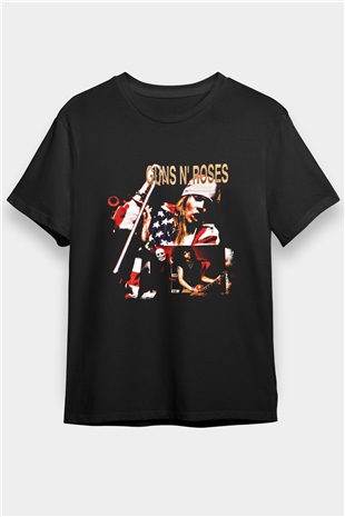 Guns N Roses Baskılı Unisex Siyah Tişört