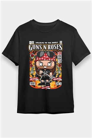 Guns N Roses Baskılı Unisex Siyah Tişört