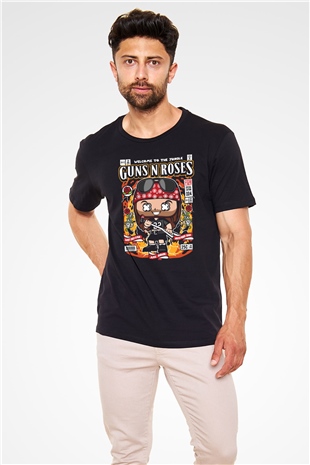 Guns N Roses Baskılı Unisex Siyah Tişört
