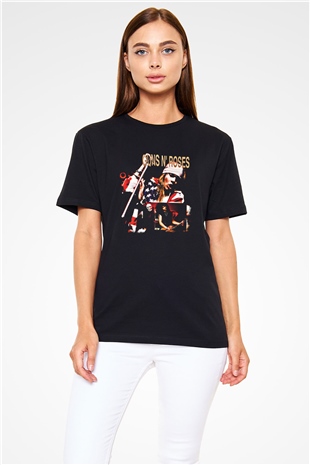 Guns N Roses Baskılı Unisex Siyah Tişört