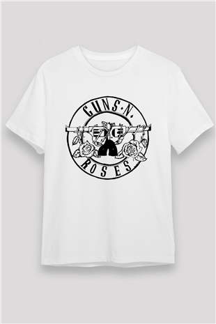 Guns N’ Roses Beyaz Unisex Tişört T-Shirt - TişörtFabrikası