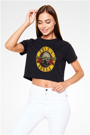 Guns N’ Roses Siyah Crop Top Tişört