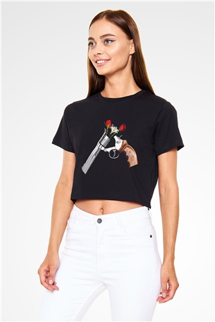 Guns N’ Roses Siyah Crop Top Tişört