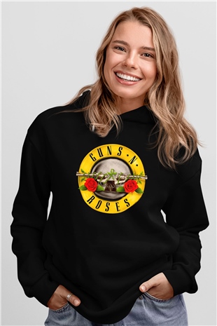 Guns N Roses Siyah Unisex Kapşonlu Sweatshirt