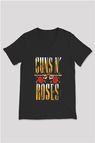 Guns N’ Roses Siyah Unisex V Yaka Tişört T-Shirt
