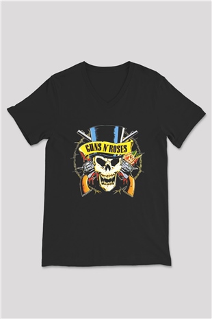 Guns N’ Roses Siyah Unisex V Yaka Tişört T-Shirt