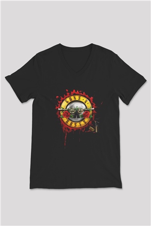 Guns N’ Roses Siyah Unisex V Yaka Tişört T-Shirt