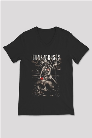 Guns N’ Roses Siyah Unisex V Yaka Tişört T-Shirt