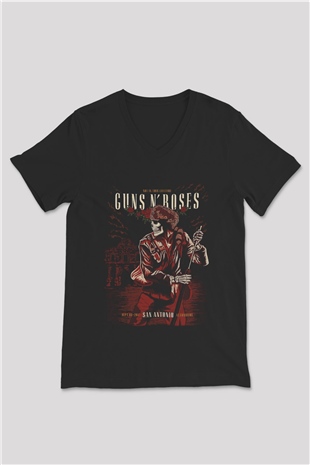 Guns N’ Roses Siyah Unisex V Yaka Tişört T-Shirt