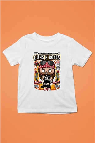 Gunsn Roses Axl Rose Baskılı Unisex Beyaz Çocuk Tişört