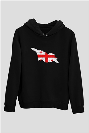 Gürcistan Siyah Unisex Hoodie