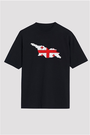 Gürcistan Siyah Oversize Tişört Oversize T-shirt - TişörtFabrikası