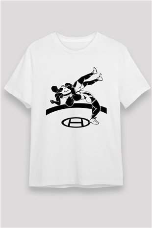 Güreş Beyaz Unisex Tişört T-Shirt - TişörtFabrikası