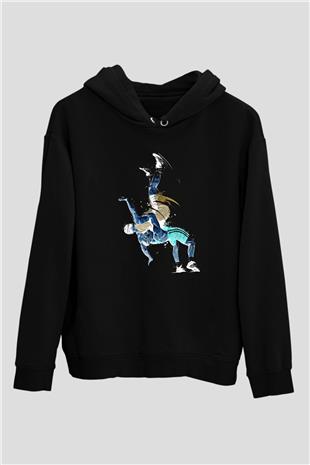 Güreş - Wrestle Baskılı Unisex Siyah Hoodie