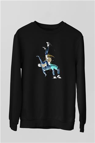 Güreş - Wrestle Baskılı Unisex Siyah Sweatshirt