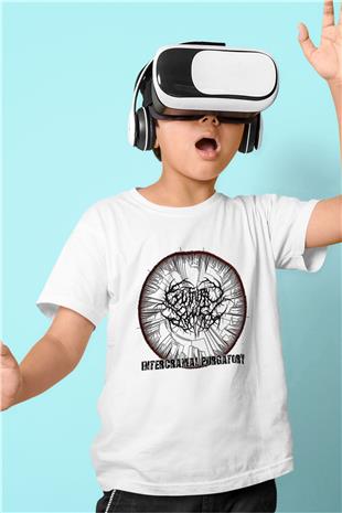 Guttural Slug Baskılı Beyaz Unisex Beyaz Çocuk Tişört - Tshirt