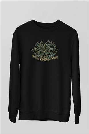 Guttural Slug Baskılı Unisex Siyah Sweatshirt