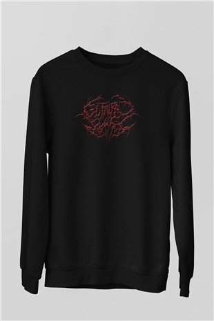 Guttural Slug Baskılı Unisex Siyah Sweatshirt