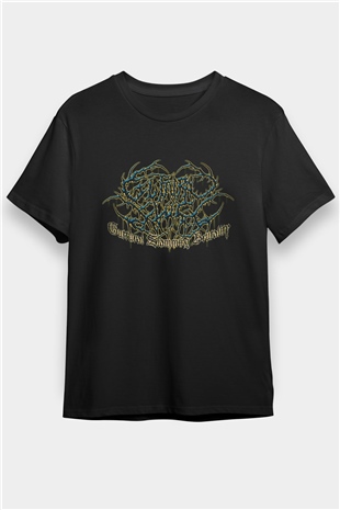 Guttural Slug Baskılı Unisex Siyah Tişört - Tshirt