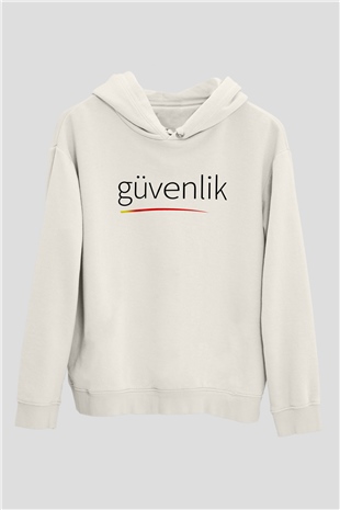 Güvenlik Beyaz Unisex Hoodie