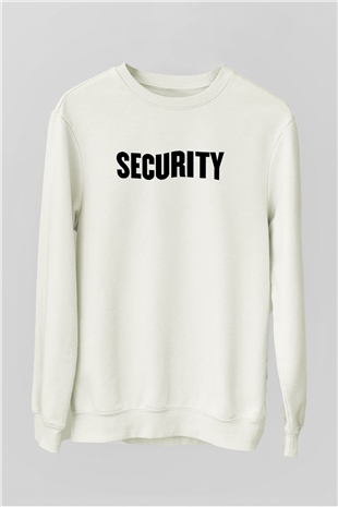 Güvenlik Beyaz Unisex Sweatshirt