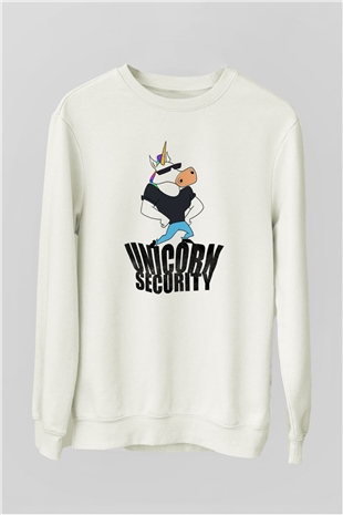 Güvenlik Beyaz Unisex Sweatshirt
