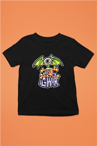 Gwar Baskılı Siyah Unisex Çocuk Tişört