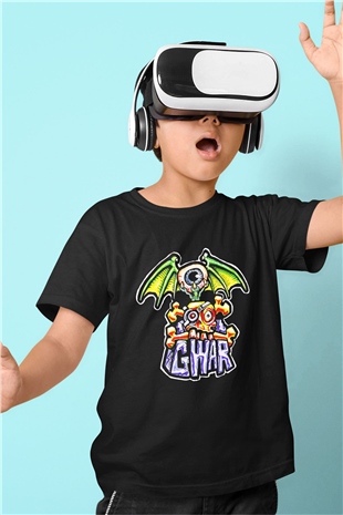 Gwar Baskılı Siyah Unisex Çocuk Tişört