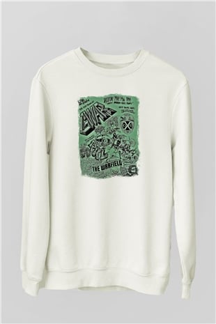 Gwar Baskılı Unisex Beyaz Sweatshirt