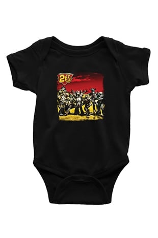 Gwar Baskılı Unisex Siyah Bebek Body - Zıbın