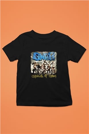 Gwar Baskılı Unisex Siyah Çocuk Tişört